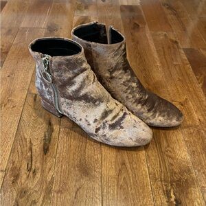 Mauve Crushed Velvet Booties